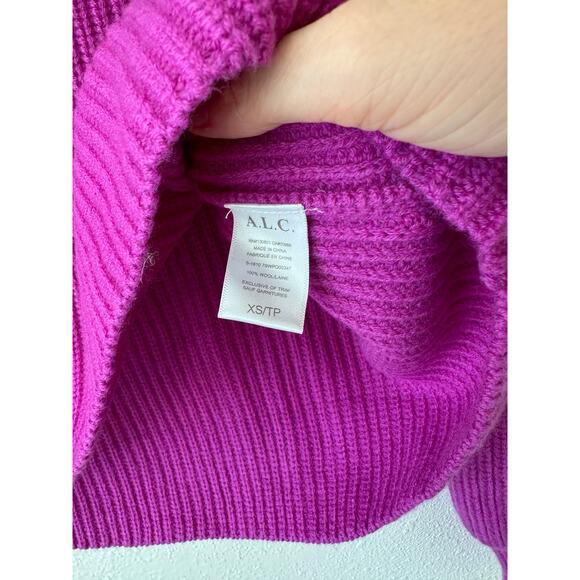 A.L.C. Violet Deep V-Neck Long Sleeve Boxy Crop Sweater XS - Picture 10 of 14